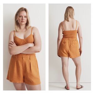 MADEWELL The Neale Short 100% Linen Ochre Fresco, Sz 14